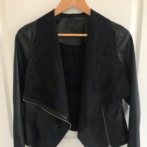 BLANKNYC Leather Drape Front Jacket